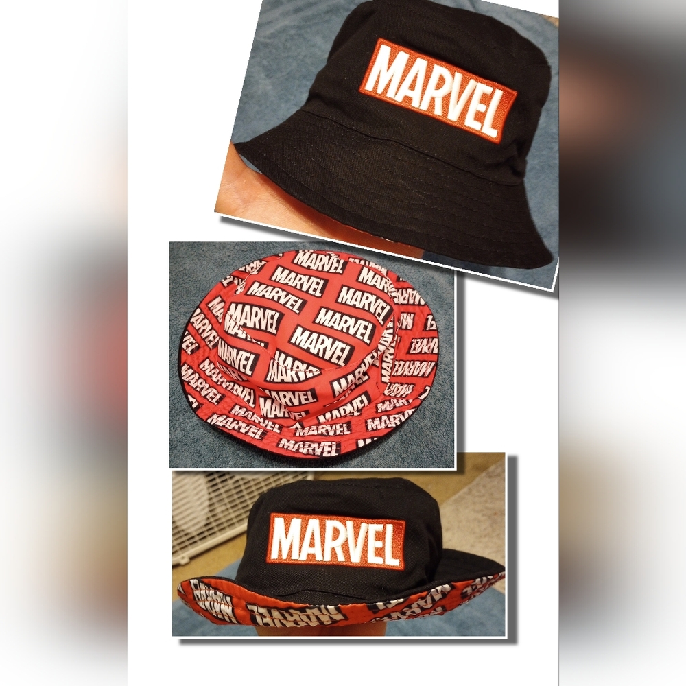 Marvel Black and Red Logo Bucket Hat